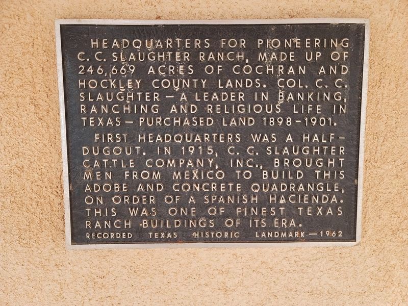 Slaughter Ranch Headquarters Marker image. Click for full size.