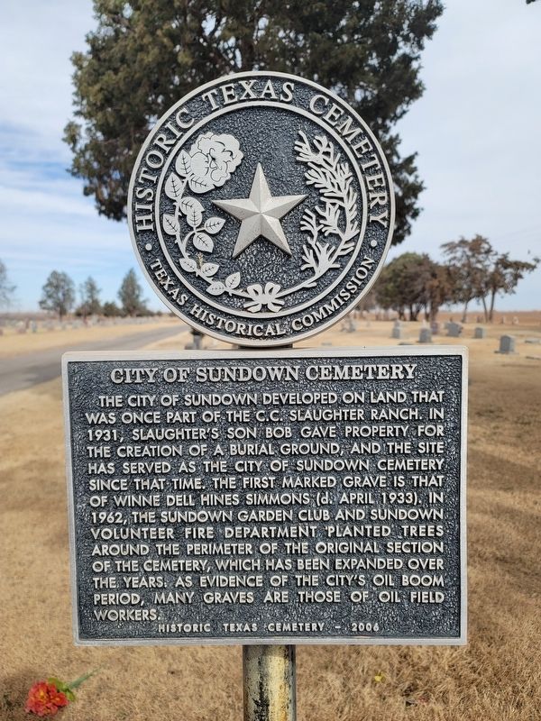 City of Sundown Cemetery Marker image. Click for full size.