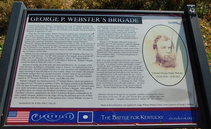 Webster's Brigade Marker image. Click for full size.