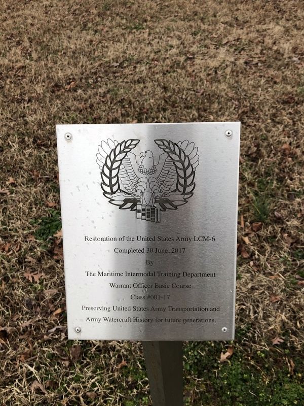 Restoration plaque for the LCM-6. Click for full size. Restoration plaque for the LCM-6 image. Click for full size.