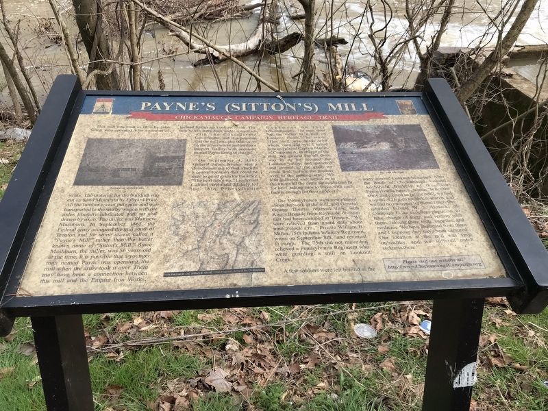 Payne's (Sitton's) Mill Marker image. Click for full size.