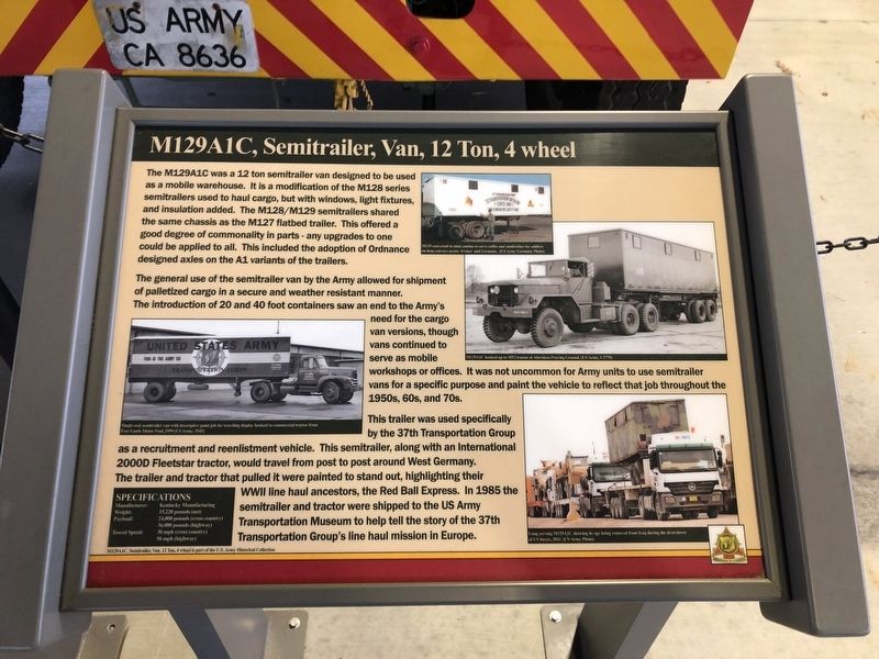 M129A1C, Semitrailer, Van, 12 Ton, 4 wheel Marker image. Click for full size.