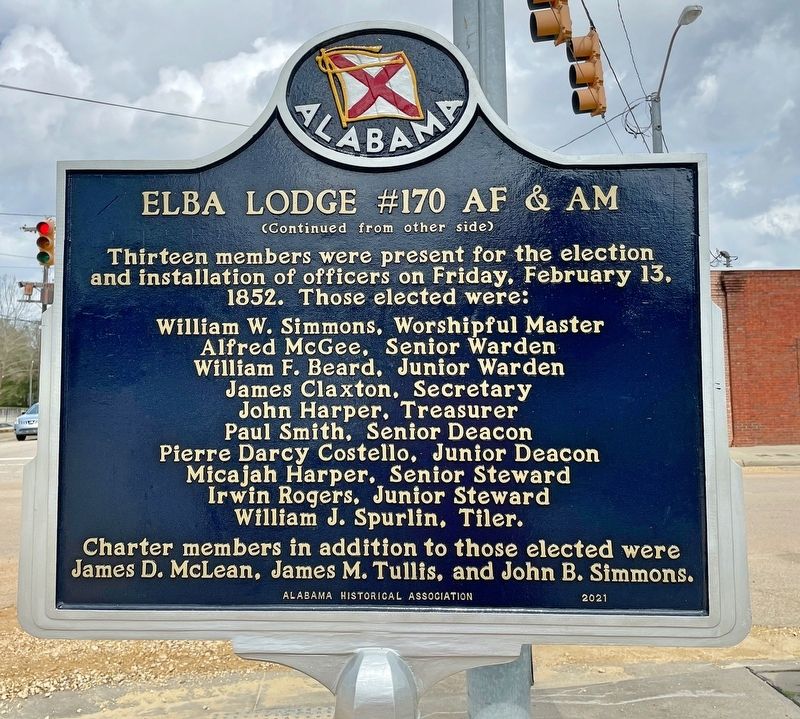 Elba Lodge #170 AF & AM Marker. Click for full size. Elba Lodge #170 AF & AM Marker image. Click for full size.
