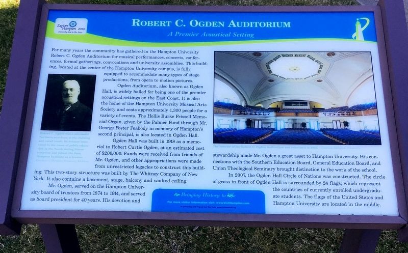 Robert C. Ogden Auditorium Marker image. Click for full size.