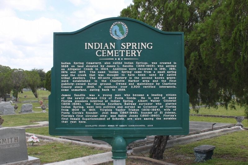Indian Spring Cemetery Marker image. Click for full size.