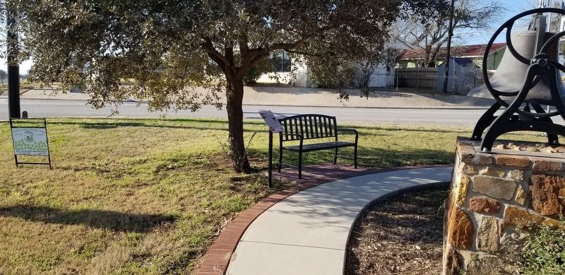 The view of the Rector Chapel Bell Marker from the front of the La Vernia Heritage Museum.. Click for full size. The view of the Rector Chapel Bell Marker from the front of the La Vernia Heritage Museum. image. Click for full size.