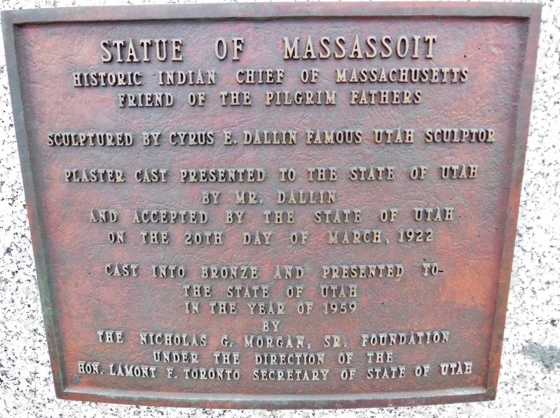 Statue of Massassoit Marker image. Click for full size.