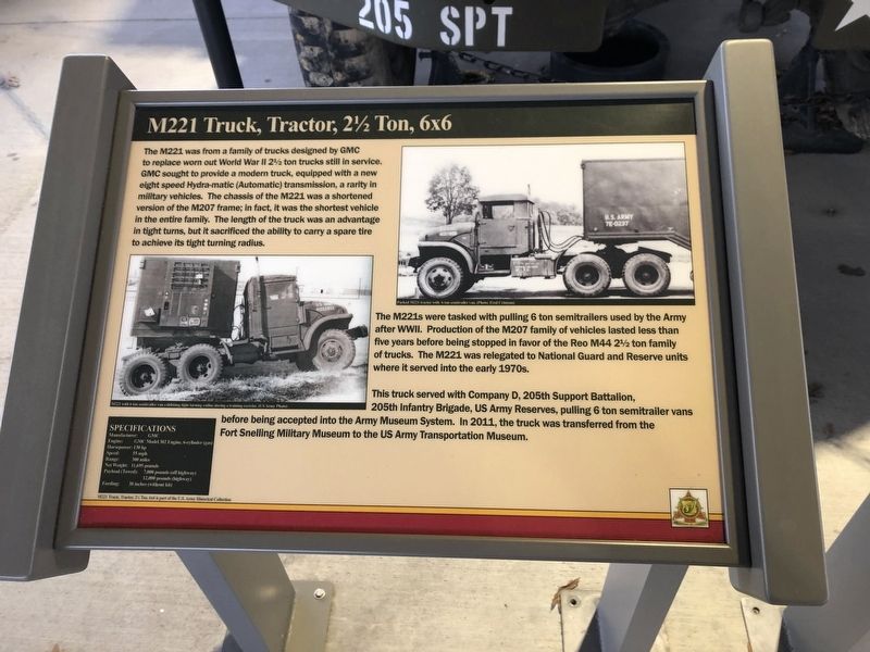 M221 Truck, Tractor, 2½ Ton, 66 Marker image. Click for full size.