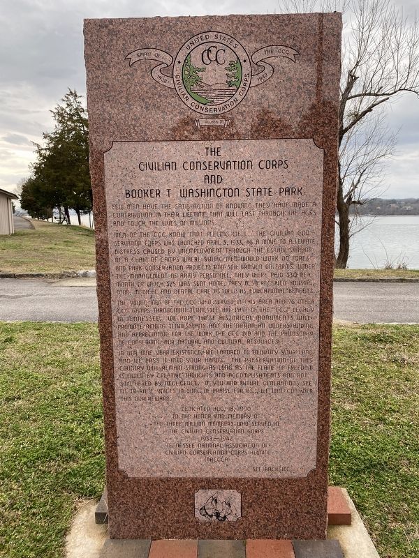 The Civilian Conservation Corps and Booker T. Washington State Park Marker image. Click for full size.