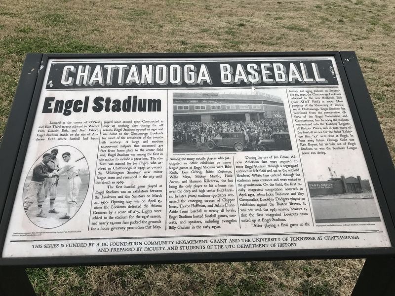 Chattanooga Baseball — Engel Stadium Marker image. Click for full size.