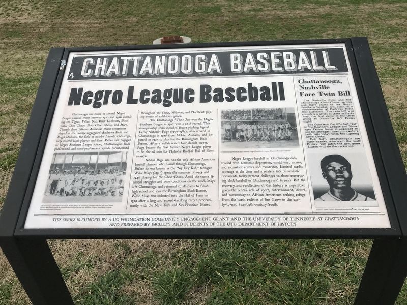 Chattanooga Baseball — Negro League Baseball Marker image. Click for full size.