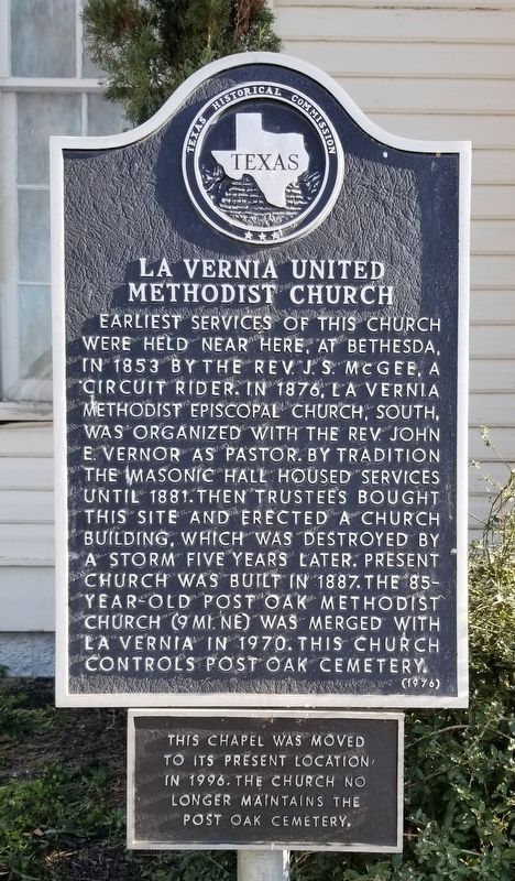 La Vernia United Methodist Church Marker image. Click for full size.