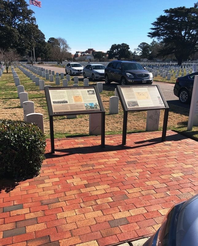 A National Cemetery System Marker (left side) image. Click for full size.