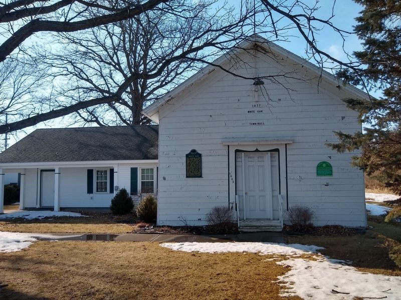 White Oak Township Hall and Marker image. Click for full size.