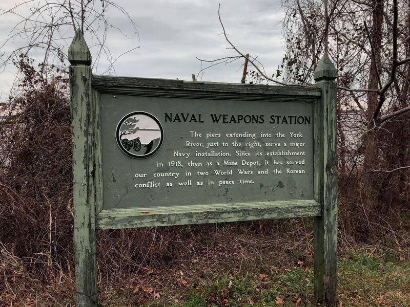 Naval Weapons Station Marker (weathered) image. Click for full size.