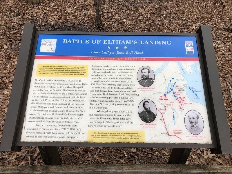 Battle of Eltham's Landing Marker image. Click for full size.
