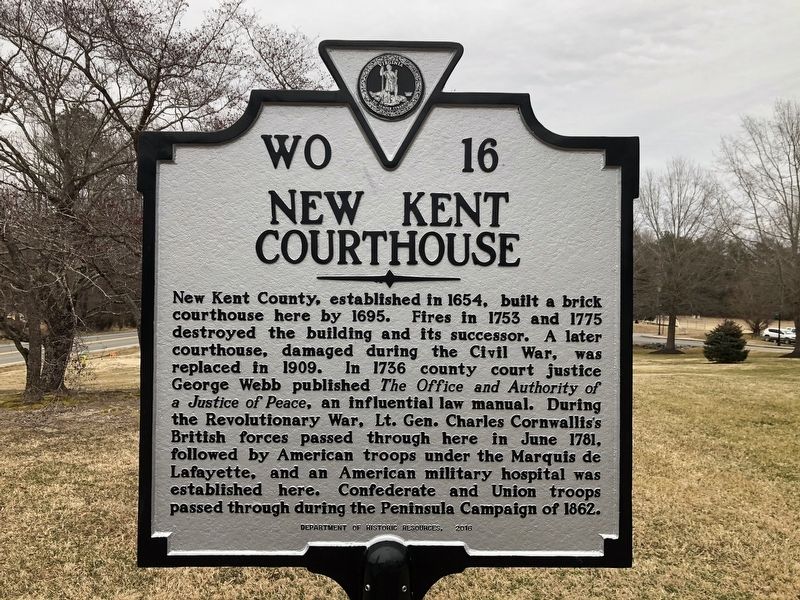 New Kent Courthouse Marker image. Click for full size.