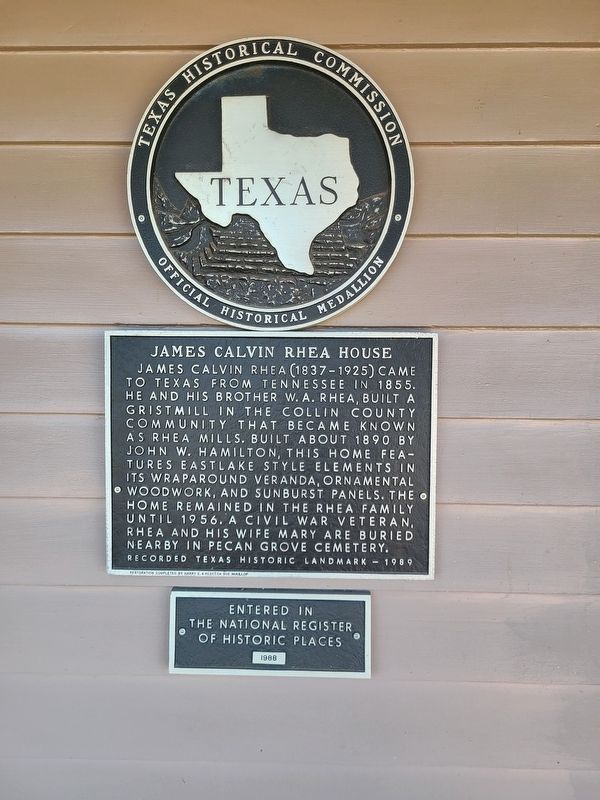 James Calvin Rhea House Marker. Click for full size. James Calvin Rhea House Marker image. Click for full size.