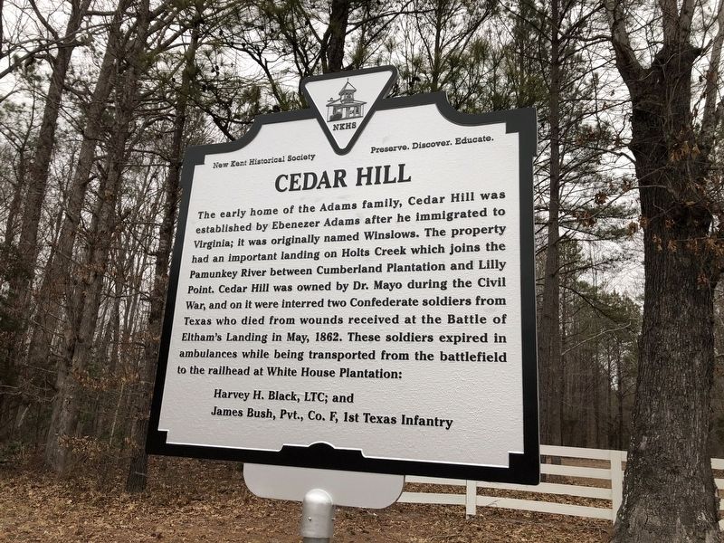 Cedar Hill Marker. Click for full size. Cedar Hill Marker image. Click for full size.