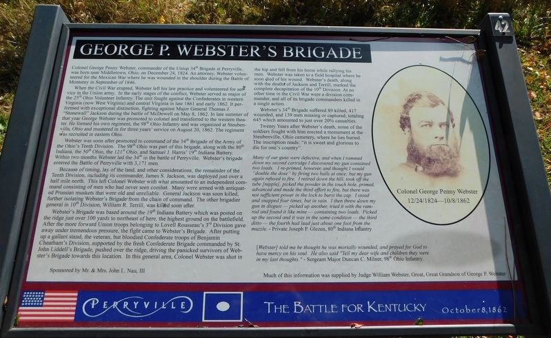 George P. Webster's Brigade Marker image. Click for full size.