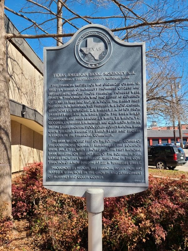 Texas American Bank/McKinney N. A. Marker image. Click for full size.