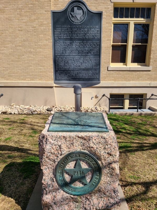 1927 Collin County Courthouse Marker. Click for full size. 1927 Collin County Courthouse Marker image. Click for full size.