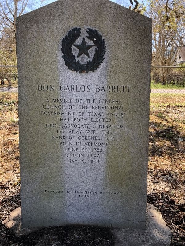 Don Carlos Barrett Marker. Click for full size. Don Carlos Barrett Marker image. Click for full size.
