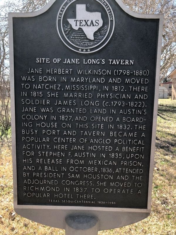 Site of Jane Long's Tavern Marker. Click for full size. Site of Jane Long's Tavern Marker image. Click for full size.