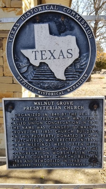 Walnut Grove Presbyterian Church Marker image. Click for full size.