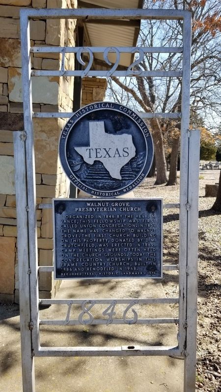 Walnut Grove Presbyterian Church Marker image. Click for full size.
