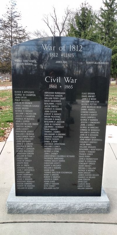 Antwerp's War of 1812 - Civil War Veterans Memorial. Click for full size. Antwerp's War of 1812 - Civil War Veterans Memorial image. Click for full size.