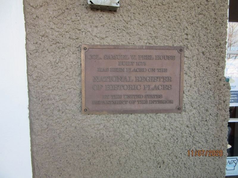 Col. Samuel W. Peel House Marker. Click for full size. Col. Samuel W. Peel House Marker image. Click for full size.