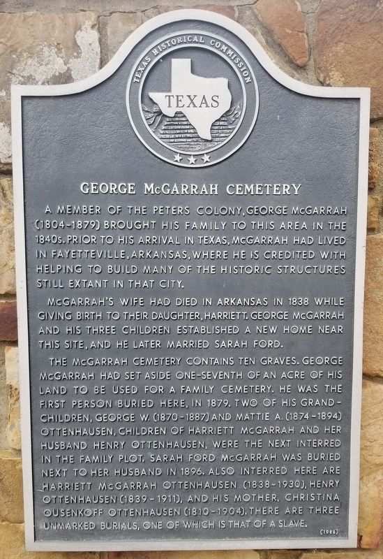 George McGarrah Cemetery Marker image. Click for full size.