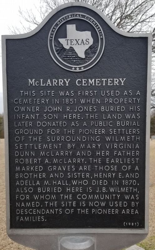 McLarry Cemetery Marker image. Click for full size.