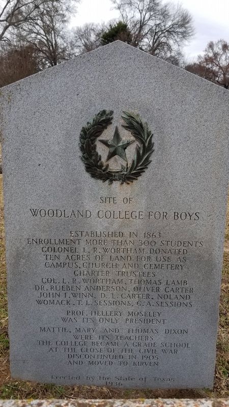 Site of Woodland College for Boys Marker image. Click for full size.