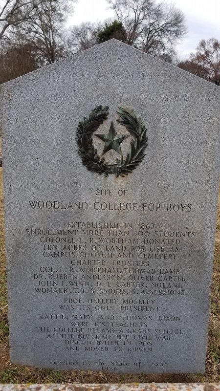 Site of Woodland College for Boys Marker. Click for full size. Site of Woodland College for Boys Marker image. Click for full size.