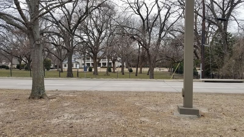 The view of the Collin County Poor Farm Marker from across the road image. Click for full size.