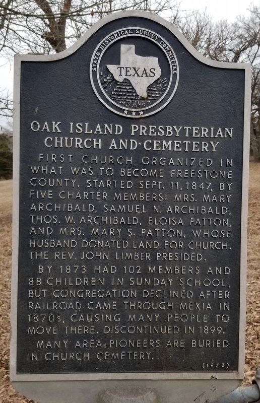 Oak Island Presbyterian Church and Cemetery Marker image. Click for full size.