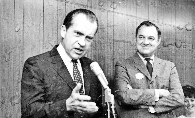 Marker detail: President Richard Nixon<br>and Florida Governor Claude Kirk image. Click for full size.