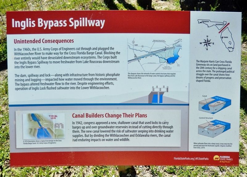 Inglis Bypass Spillway Marker image. Click for full size.