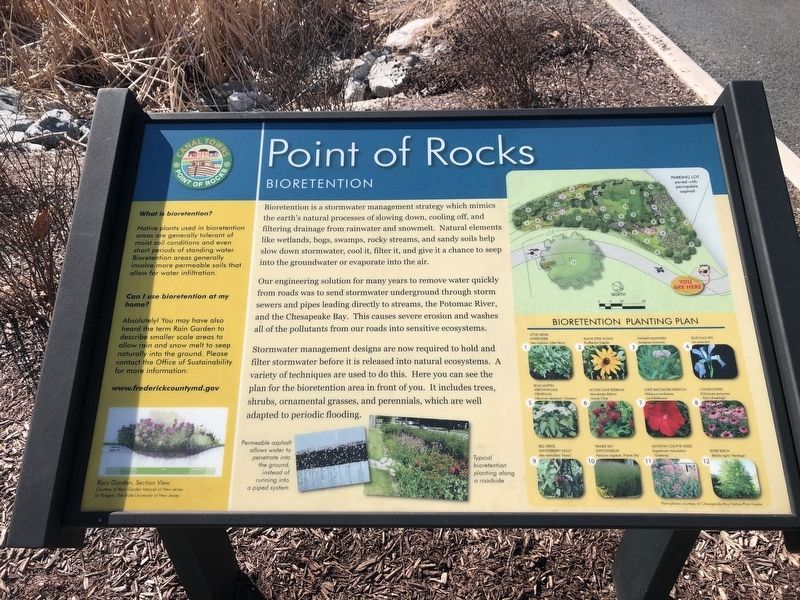 Nearby marker about Bioretention image. Click for full size.