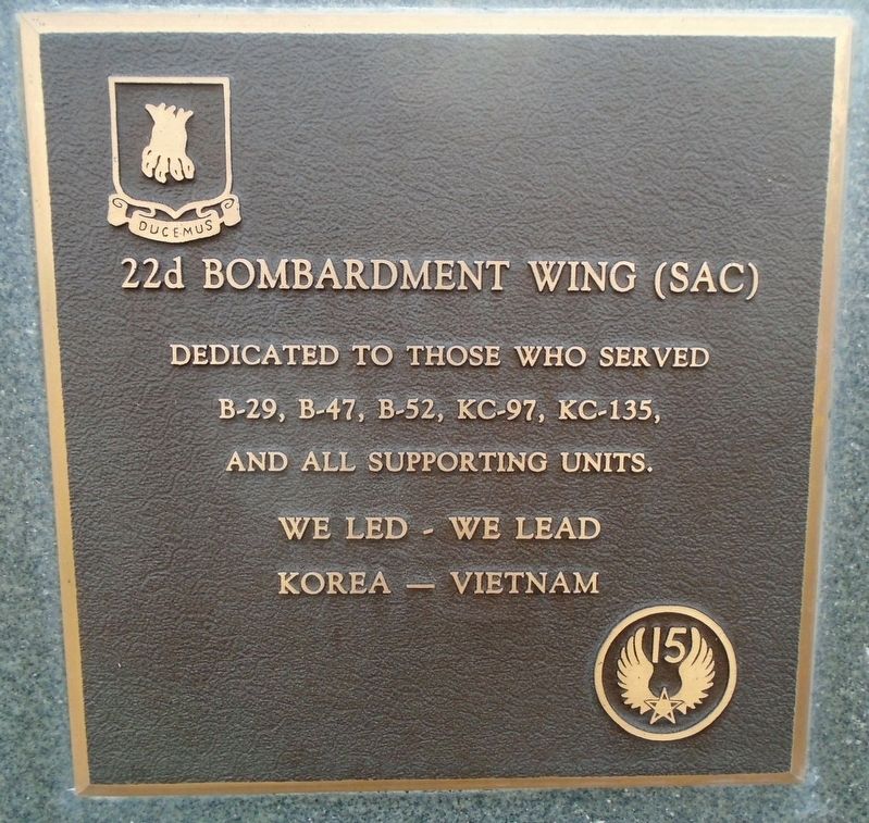 22d Bombardment Wing (SAC) Marker. Click for full size. 22d Bombardment Wing (SAC) Marker image. Click for full size.