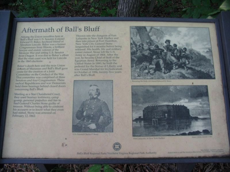 Aftermath of Ball's Bluff Marker image. Click for full size.