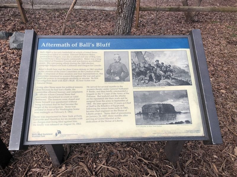 Aftermath of Ball’s Bluff Marker image. Click for full size.