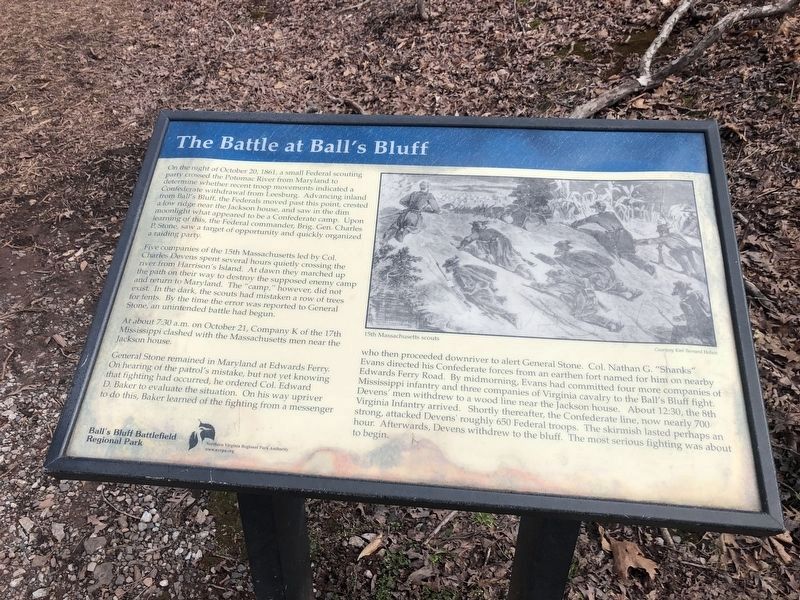The Battle at Balls Bluff Marker image. Click for full size.