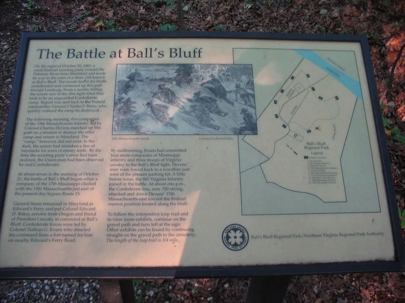 The Battle at Ball's Bluff Marker image. Click for full size.