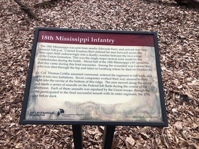 18th Mississippi Infantry Marker image. Click for full size.