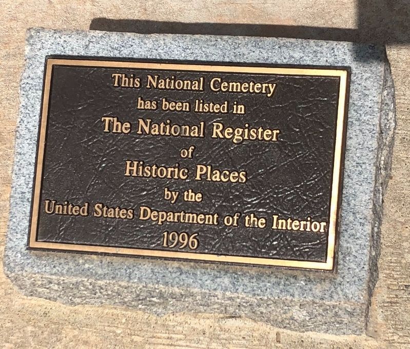 National Register of Historic Places plaque on the grounds of the cemetery image. Click for full size.