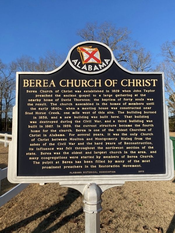 Berea Church of Christ Marker image. Click for full size.