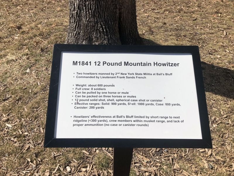M1841 12 Pound Mountain Howitzer Marker. Click for full size. M1841 12 Pound Mountain Howitzer Marker image. Click for full size.